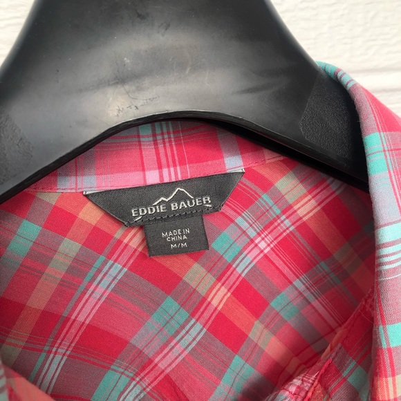 Eddie Bauer Casual Plaid Button Down LightWeight - Picture 4 of 6